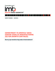 SURVEY FINDINGS I MAYCOMMITMENT TO AMERICA TAKES CENTER STAGE AS MANUFACTURING SECTOR GROWTH CONTINUES (Survey says manufacturing needs a brand makeover)