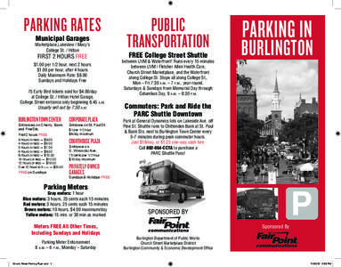 Parking / Church Street Marketplace / Burlington /  Massachusetts / Vermont / Burlington – South Burlington metropolitan area / Burlington /  Vermont