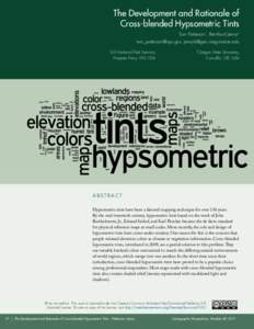 The Development and Rationale of Cross-blended Hypsometric Tints Tom Patterson1, Bernhard Jenny2 [removed], [removed] US National Park Service, Harpers Ferry, WV, USA