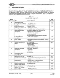 Chapter 3: Comments and Responses on Draft EIR  3.2 MASTER RESPONSES