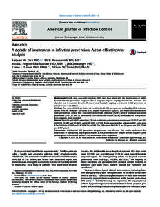 American Journal of Infection ControlContents lists available at ScienceDirect American Journal of Infection Control