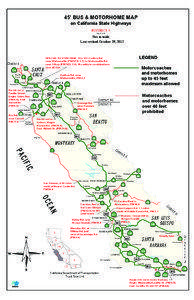 45’ BUS & MOTORHOME MAP on California State Highways DISTRICT 5