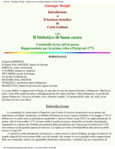 intro103 - Giuseppe Bonghi - Introduzione a Il burbero benefico di Carlo Goldoni  Giuseppe Bonghi