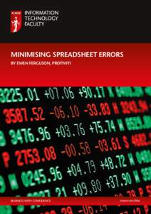 minimising spreadsheet errors By Ewen Ferguson, Protiviti business with CONFIDENCE  icaew.com/itfac