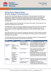 Going Home Staying Home - Service Support Fund Extension Fact sheet