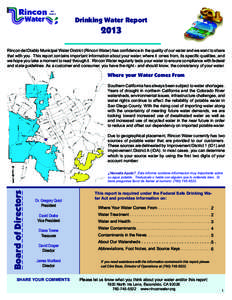 Drinking Water Report[removed]Rincon del Diablo Municipal Water District (Rincon Water) has confidence in the quality of our water and we want to share that with you. This report contains important information about your w