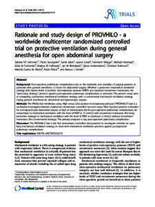 Hemmes et al. Trials 2011, 12:111 http://www.trialsjournal.com/contentSTUDY PROTOCOL  TRIALS