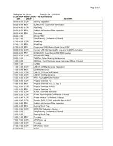 Page 1 of 2  Radiogram No. 1915u Form 24 for[removed]ELEKTRON INSPECTION. TVIS Maintenance GMT