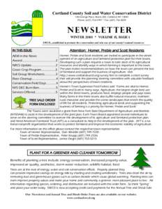 Cortland County Soil and Water Conservation District 100 Grange Place, Room 202, Cortland, NYPhone: ( * Fax: (NEWSLETTER WINTER 2010 * Volume 15, Issue 1