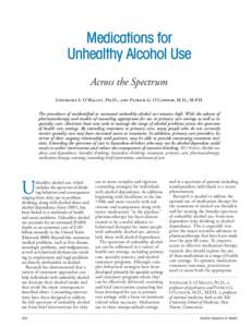 Medications for Unhealthy Alcohol Use, Alcohol Research and Health, Volume 33, Number 4