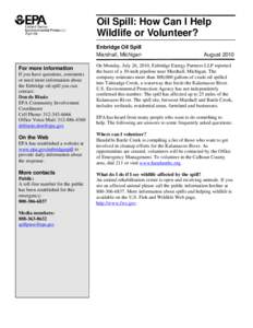 Oil Spill: How Can I Help Wildlife or Volunteer? - August 2010