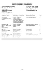 Financial statement / Finance / Master of Business Administration