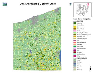 2013 Ashtabula County, Ohio  Land Cover Categories AGRICULTURE Soybeans