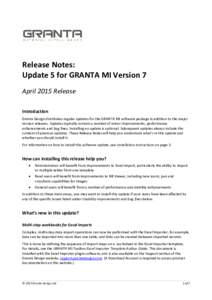 Release Notes for GRANTA MI Version 7 Update 5, April 2015