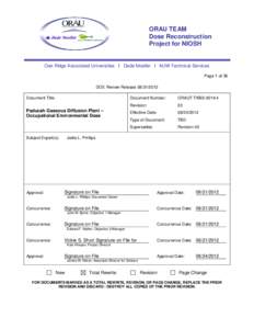 ORAU TEAM Dose Reconstruction Project for NIOSH Oak Ridge Associated Universities I Dade Moeller I MJW Technical Services Page 1 of 36