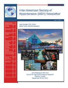 Inter-American Society of Hypertension (IASH) Newsletter April 1, 2011 Inside this Issue Executive Committee