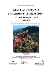 Andersonia / Heath / Banksia / Persoonia micranthera / Translocation / Eudicots / Phytophthora cinnamomi / Banksia brownii