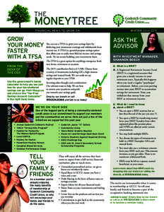 FINANCIAL NEWS TO GROW ON  GROW YOUR MONEY FASTER WITH A TFSA