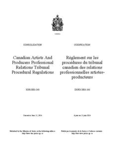 CANADA  CONSOLIDATION CODIFICATION