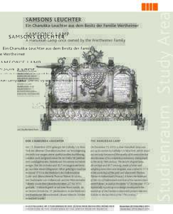 ein chanukka-Leuchter aus dem Besitz der Familie Wertheimer  SAMSoN’S LAMP A Hanukkah Lamp once owned by the Wertheimer Family  1