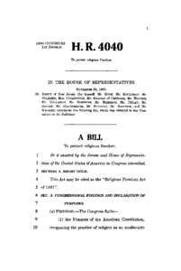 United States Constitution / United States / Free Exercise Clause / Sherbert v. Verner / Strict scrutiny / Religious Freedom Restoration Act / Employment Division v. Smith / First Amendment to the United States Constitution / Separation of church and state / Law