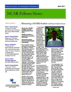 National Center for Atmospheric Research  March 2011 NCAR Fellows News MARCH EVENTS