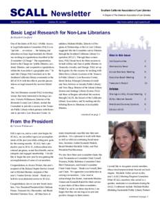 SCALL September/October 2015 Newsletter  Southern California Association of Law Libraries