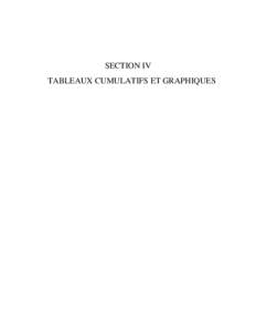       SECTION IV TABLEAUX CUMULATIFS ET GRAPHIQUES