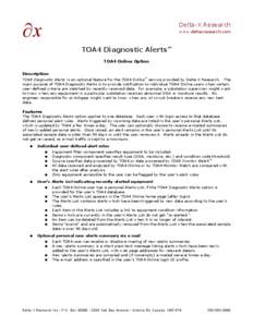 ∂x  Delta-X Research www.deltaxresearch.com  TOA4 Diagnostic Alerts™