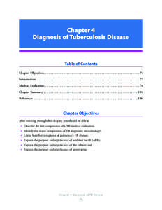 Chapter 4 Diagnosis of Tuberculosis Disease Table of Contents Chapter Objectives. .  .  .  .  .  .  .  .  .  .  .  .  .  .  .  .  .  .  .  .  .  .  .  .  .  .  .  .  .  .  .  .  .  .  .  .  .  .  .  .  .  .  .  .  .  .  