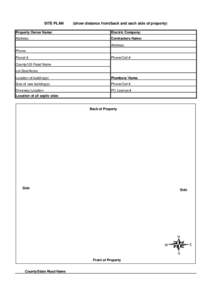 SITE PLAN  (show distance front/back and each side of property) Property Owner Name: