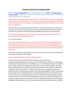 Financial stories #4: The Farming Family Welcome to Money Concepts Radio, a financial series brought to you by KDCR and Money Concepts – The Planning Firm in Sioux Center. All securities through Money Concepts Capital 