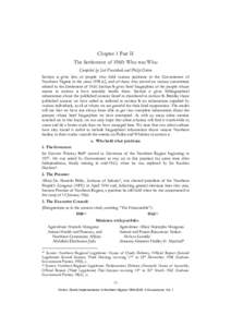 Chapter 1 Part II The Settlement of 1960: Who was Who Compiled by Sati Fwatshak and Philip Ostien Section a gives lists of people who held various positions in the Government of Northern Nigeria in the years[removed], and