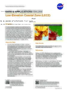 National Aeronautics and Space Administration  DATA & APPLICATIONS Low-Elevation Coastal Zone (LECZ) Overview