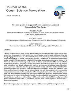 Two new species of snappers (Pisces: Lutjanidae: Lutjanus) from the Indo-West Pacific GERALD R. ALLEN