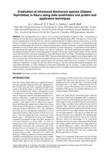 Eradication of introduced Bactrocera species (Diptera: Tephritidae) in Nauru using male annihilation and protein bait application techniques