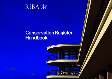 Conservation Register Handbook Contents RIBA Conservation Register
