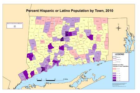 Percent Hispanic or Latino Population by Town, 2010 North Canaan Hartland  Colebrook