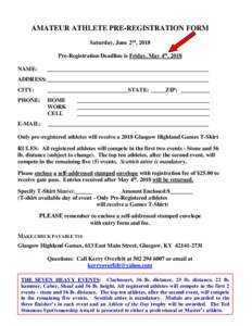 Amateur Athlete Pre-Registration Form