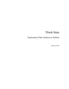 Think Stats Exploratory Data Analysis in Python Version  Think Stats