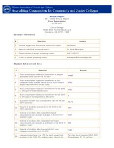 Annual Report[removed]Annual Report Final Submission[removed]Citrus College