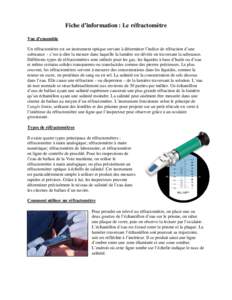 Refractometer Information Sheet