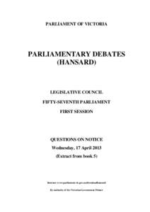 EXTRACTFROMBOOK  PARLIAMENT OF VICTORIA PARLIAMENTARY DEBATES (HANSARD)