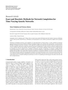 Exact and Heuristic Methods for Network Completion for Time-Varying Genetic Networks