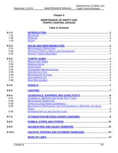 December 5, 2014  MAINTENANCE MANUAL Maintenance of Safety and Traffic Control Devices