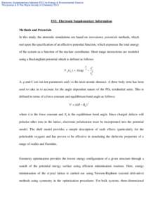 Electronic Supplementary Material (ESI) for Energy & Environmental Science This journal is © The Royal Society of Chemistry 2013 ESI: Electronic Supplementary Information Methods and Potentials In this study, the atomis