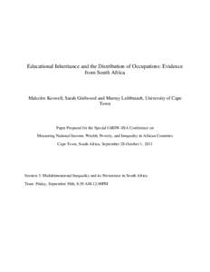 Social mobility / Inheritance / Achievement gap in the United States / Education / Knowledge / Status attainment / Socioeconomics / Sociology / Intergenerational mobility