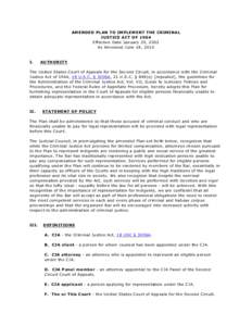 AM ENDED PLAN TO IM PLEM ENT THE CRIM INAL JUSTICE ACT OF 1964 Effective Date January 29, 2002 As Am ended June 18, 2010  I.