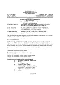 WALLOWA COUNTY BOARD of COMMISSIONERS STATE of OREGON[removed], X130 FAX: [removed]SANDY LATHROP E.A.