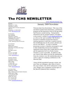 The FCHS NEWSLETTER www.frenchcolonial.org President Michael G. Vann Department of History